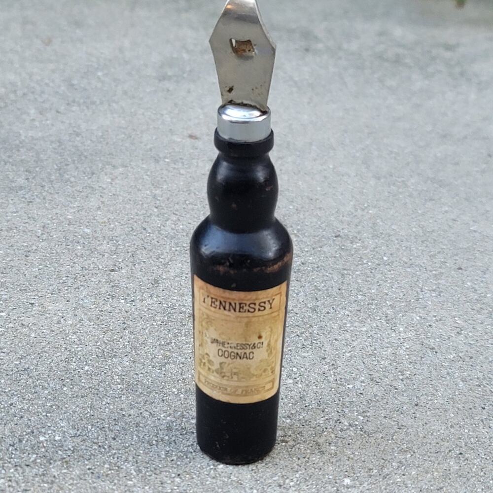 Vtg 1970s Hennessy Cognac Wooden Bottle Opener
